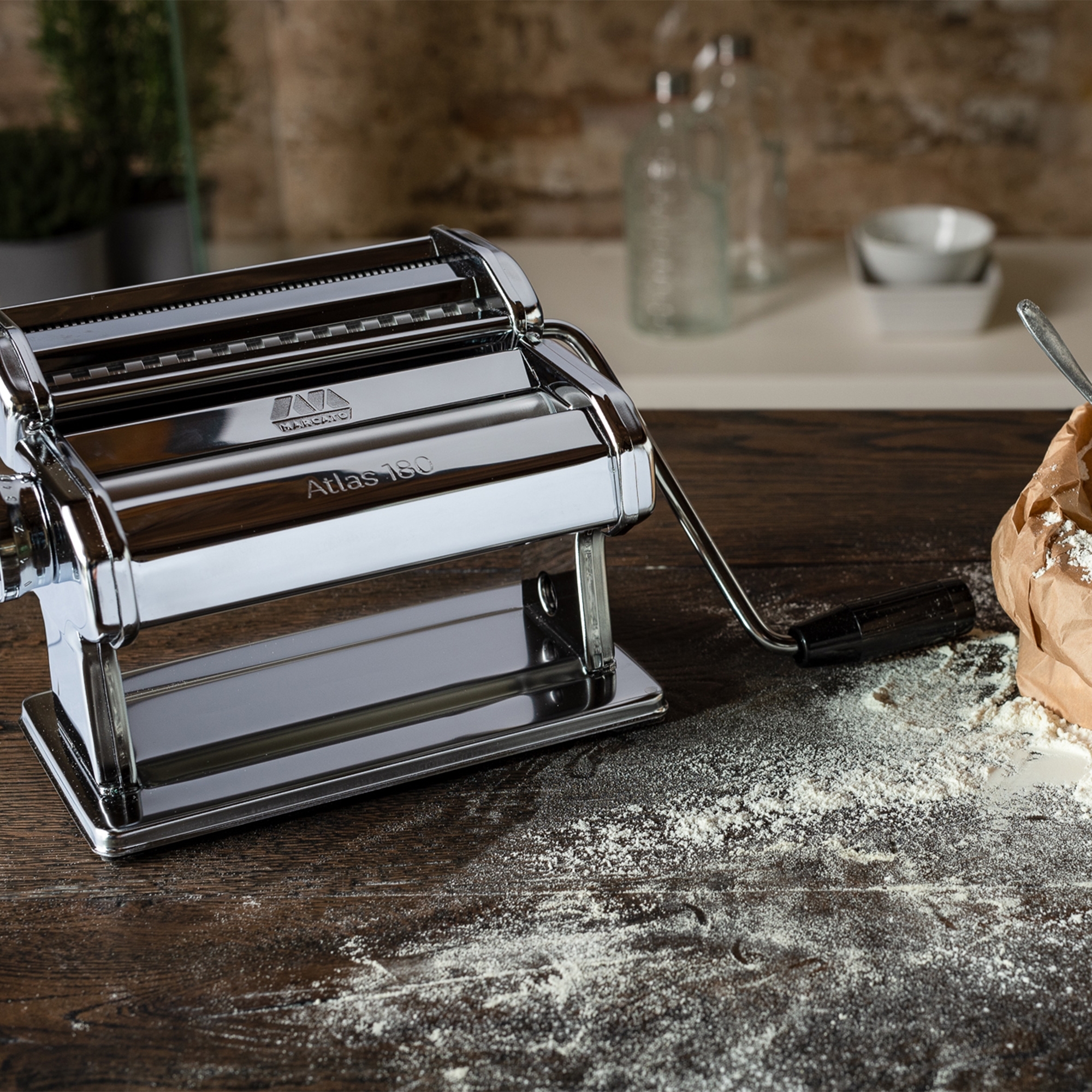 Macchina Per Pasta Marcato Atlas 150 Con Accessori | Per Lasagne, Fettuccine, Ravioli, In Acciaio Cromato - Foto 3