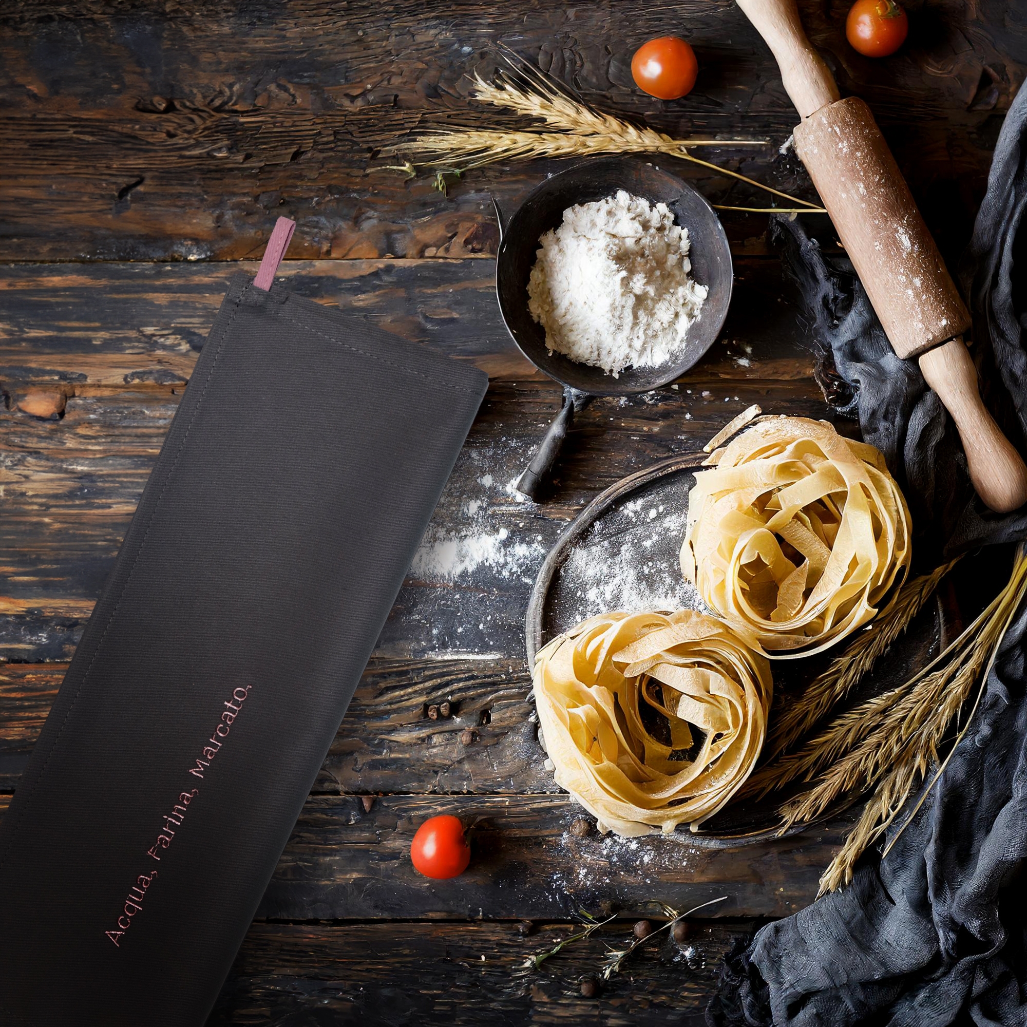 Marcato - Tea towel “Water and flour” - Grey|Rose Marcato - Tea towel “Water and flour” - Grey|Rose